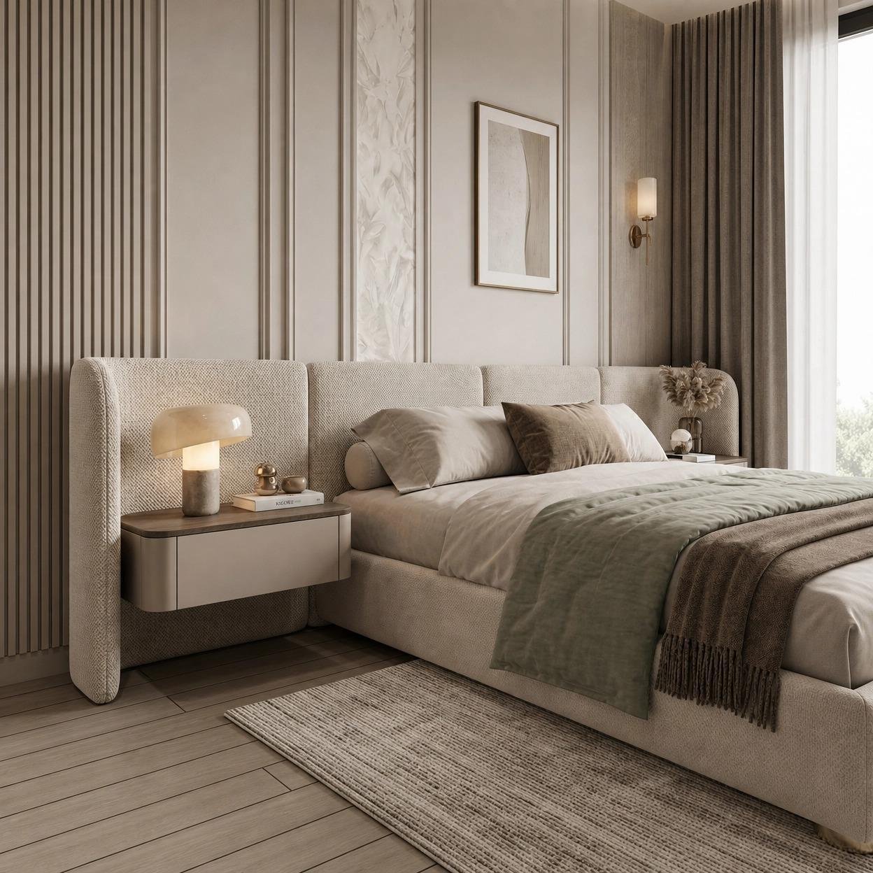 Boucle Elegance — Bedroom